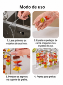 Suporte Para Espetos Em Aço Inox Para Air Fryer