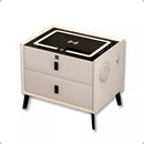 Mesa de Cabeceira Inteligente com Bluetooth, Carregamento Sem Fio, Luz Ambiente Tricolor e Digital