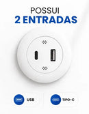 Mesa de Cabeceira Inteligente com Bluetooth, Carregamento Sem Fio, Luz Ambiente Tricolor e Digital