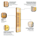 Cristaleira 1 Porta Reflecta com Fita Led com Espelho Luminare 100% Mdf Naturale